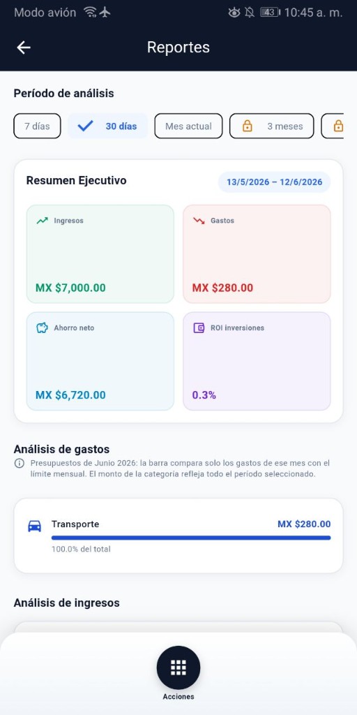 Reportes con resumen ejecutivo