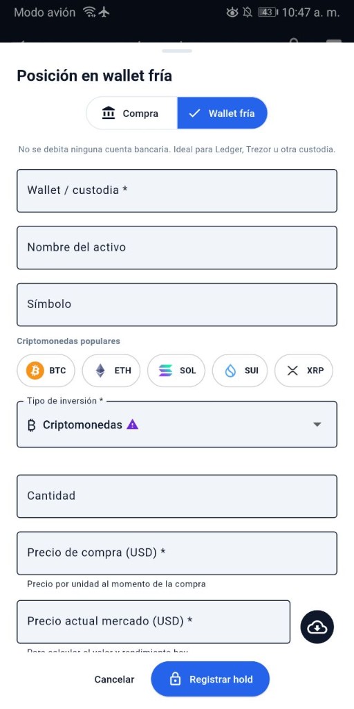 Wallet fría Ledger Trezor
